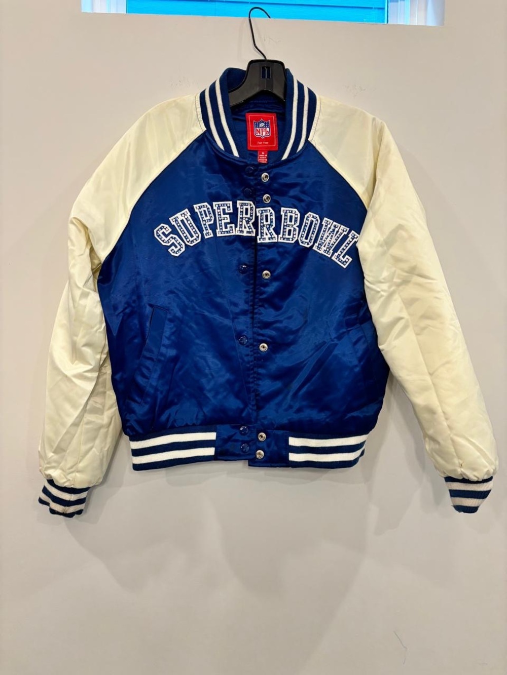 NFL For Her Super Bowl XXIX Women’s Satin Varsity Jacket Size M - #A06 - Picture 4 of 8